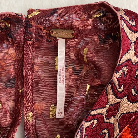 Free People | Ria Maxi Sleeveless Sheer Embroidered Boho Top Dress OB1192811 XS - Picture 14 of 16